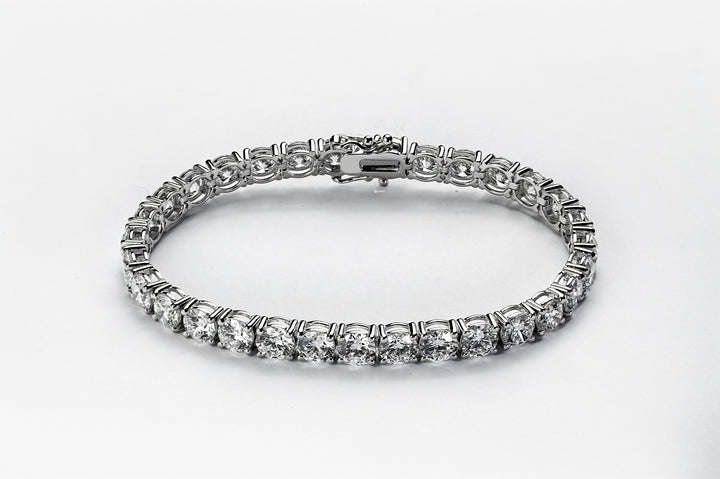 LAB DIAMOND 15.5CT 17 CM WHITEGOLD TENNIS BRACELET