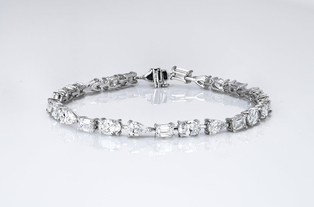 LAB DIAMOND 17.5 CM WHITEGOLD TENNIS BRACELET