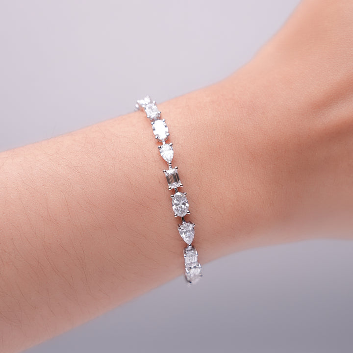 LAB DIAMOND 17.5 CM WHITEGOLD TENNIS BRACELET