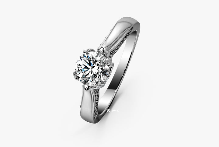 HOPE WHITEGOLD RING 1CT ROUND CUT LAB DIAMOND