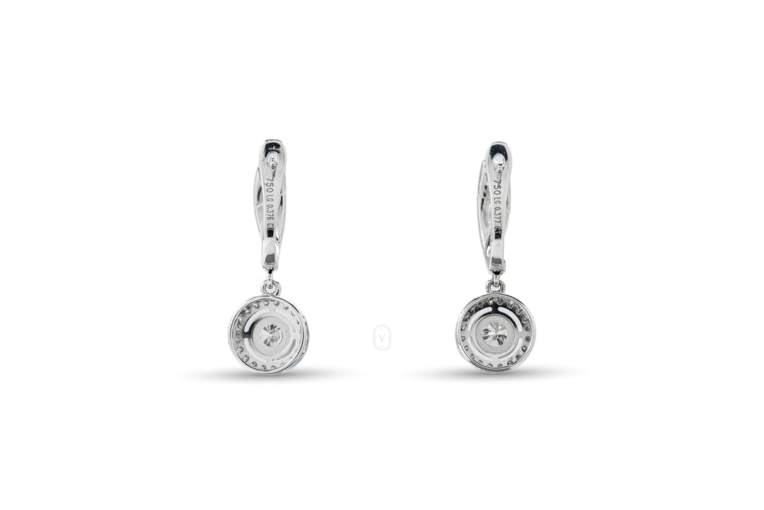 Drop Halo Earrings Round