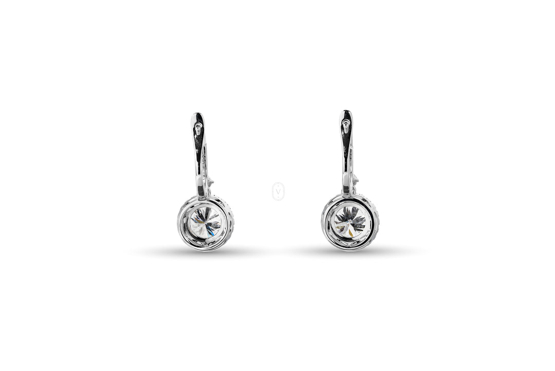 Drop Halo Earrings Round