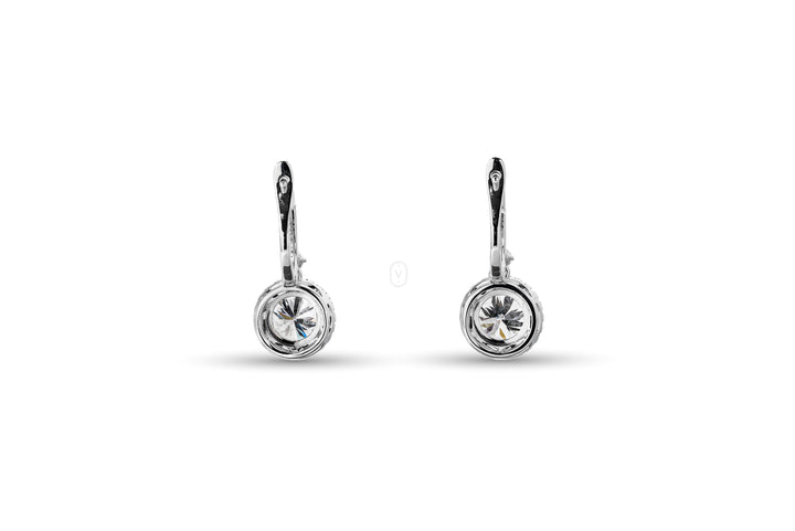 Drop Halo Earrings Round