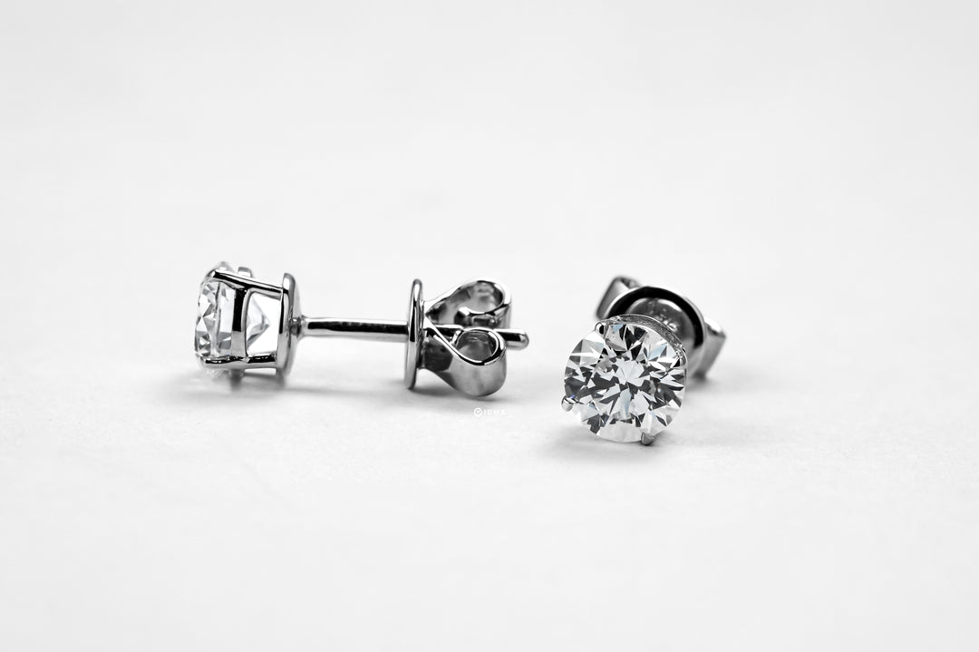 LAB DIAMOND 0.5CT ROUND BRILLIANT STUD EARRINGS