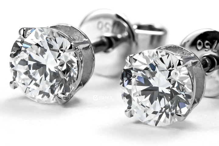 LAB DIAMOND 0.5CT ROUND BRILLIANT STUD EARRINGS