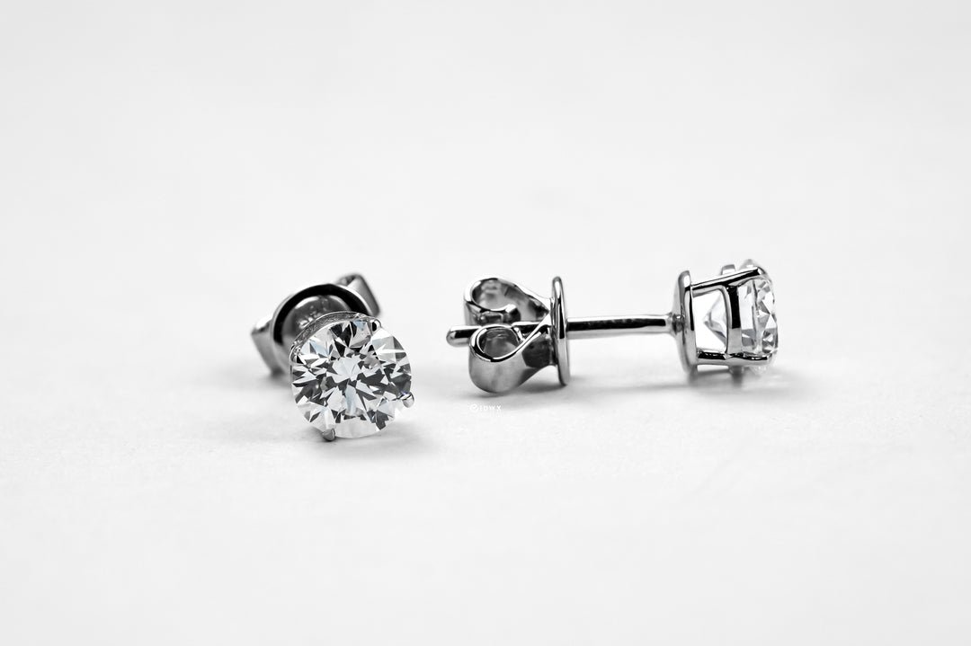 LAB DIAMOND 0.5CT ROUND BRILLIANT STUD EARRINGS