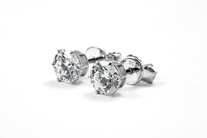 LAB DIAMOND 0.5CT ROUND BRILLIANT STUD EARRINGS