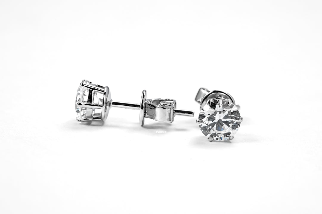 LAB DIAMOND 0.5CT ROUND BRILLIANT STUD EARRINGS