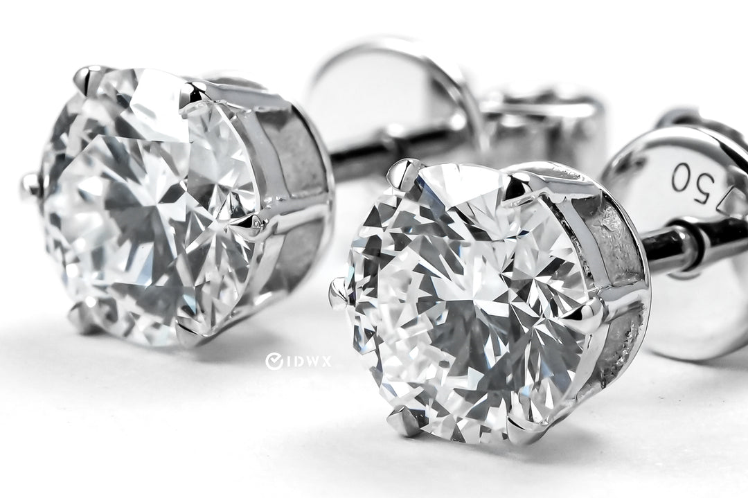 LAB DIAMOND 0.5CT ROUND BRILLIANT STUD EARRINGS