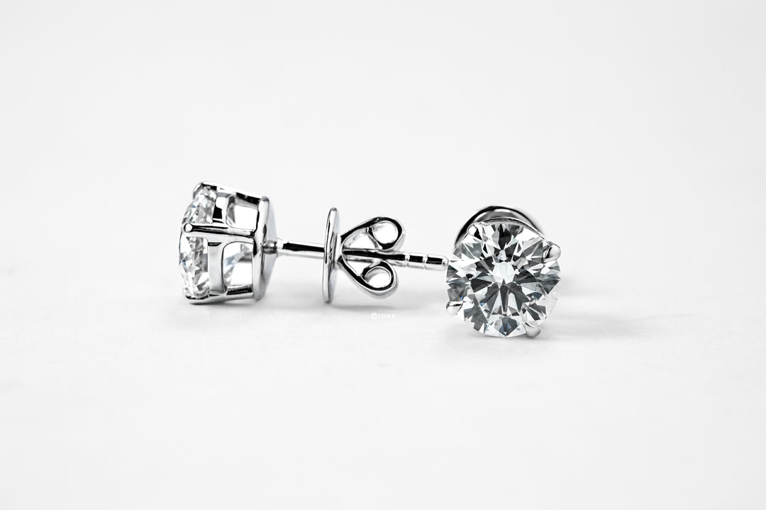 LAB DIAMOND 1CT ROUND BRILLIANT STUD EARRINGS