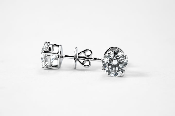 LAB DIAMOND 1CT ROUND BRILLIANT STUD EARRINGS