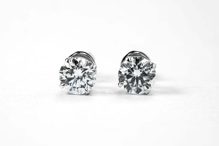 LAB DIAMOND 1CT ROUND BRILLIANT STUD EARRINGS