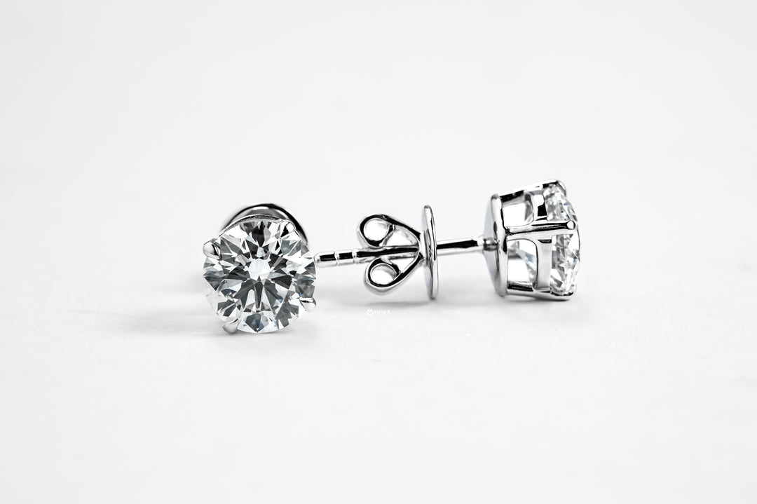 LAB DIAMOND 1CT ROUND BRILLIANT STUD EARRINGS