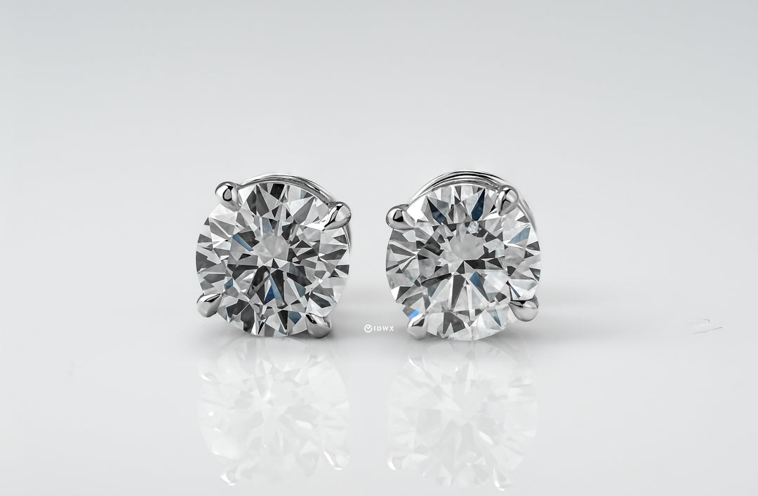 SIERRA STUD EARRINGS TOTAL 6CT ROUND CUT LAB DIAMOND