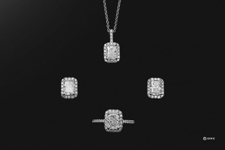 LAB DIAMOND SET OF 3 JEWELRY RADIANT BRILLIANT