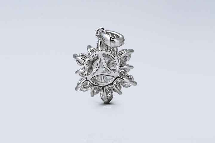 LAB DIAMOND 1CT ROUND BRILLIANT PENDANT FLOWER