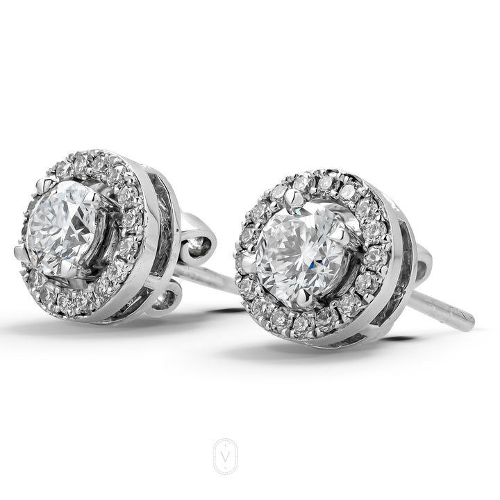 Halo Earrings Round