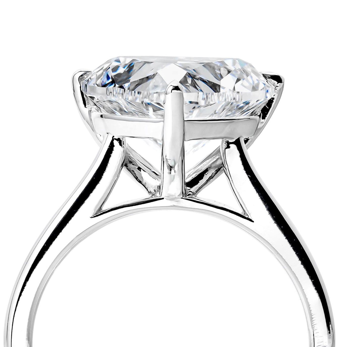 TIFFANY-STYLE WHITEGOLD RING 5CT HEART CUT LAB DIAMOND – VUE