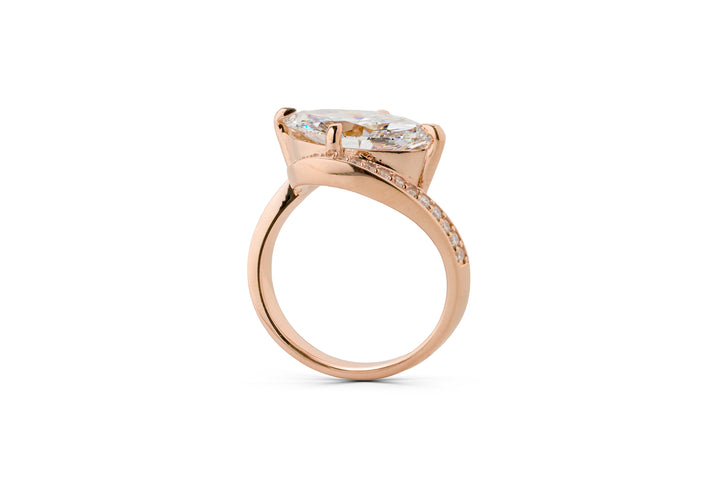ELIZABETH ROSEGOLD RING 3CT MARQUISE CUT LAB DIAMOND