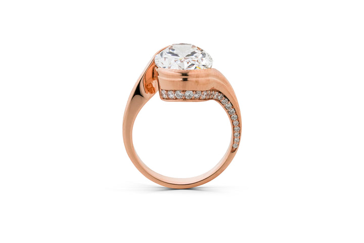 DIANA ROSEGOLD RING 5CT OVAL CUT LAB DIAMOND