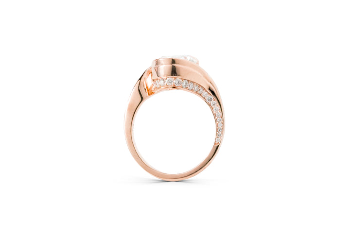DIANA ROSEGOLD RING 3CT OVAL CUT LAB DIAMOND