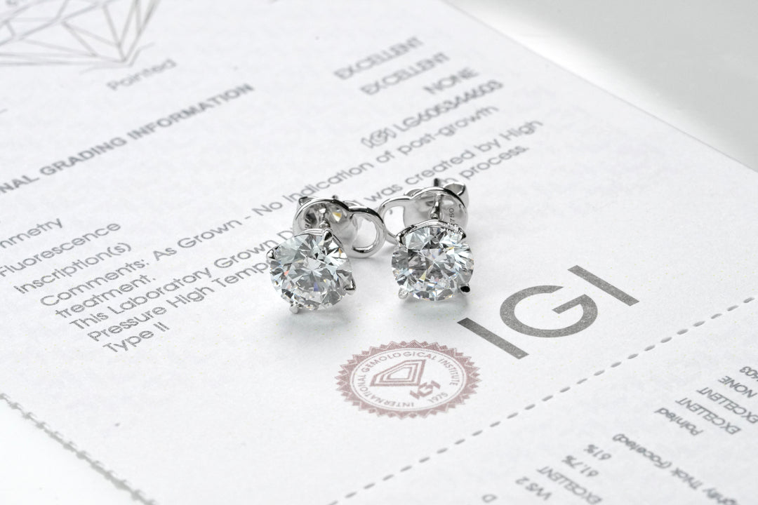 Lab Grown Diamond Earrings Round