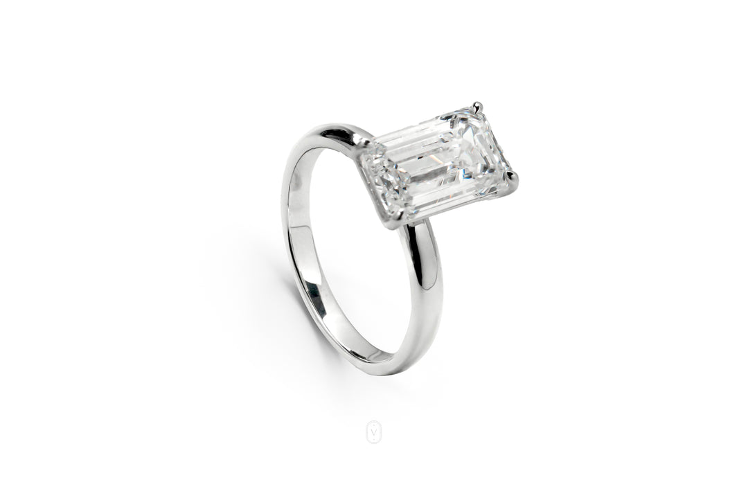Harga Lab Grown Diamond Emerald Ring Whitegold