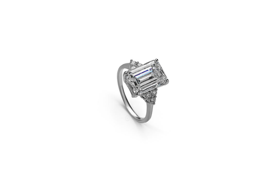 Harga Lab Grown Diamond Emerald Ring Whitegold