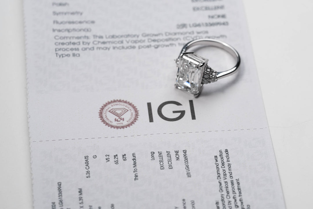 Harga Lab Grown Diamond Emerald Ring Whitegold