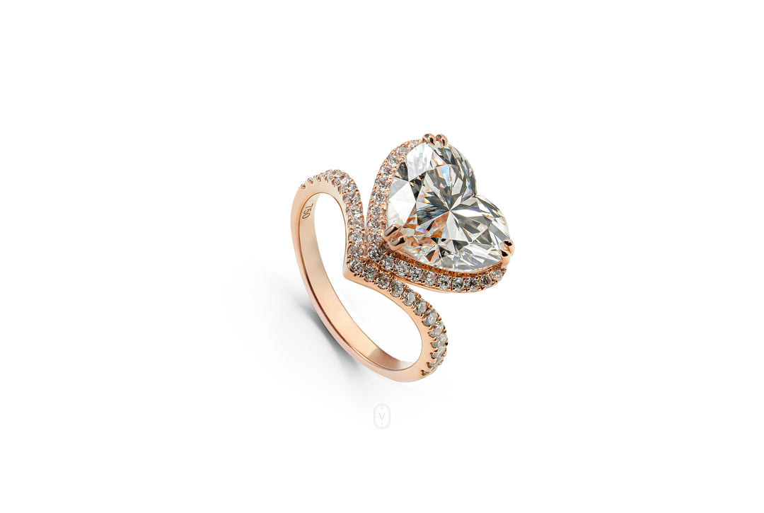 Harga Lab Grown Diamond Heart Ring Rosegold