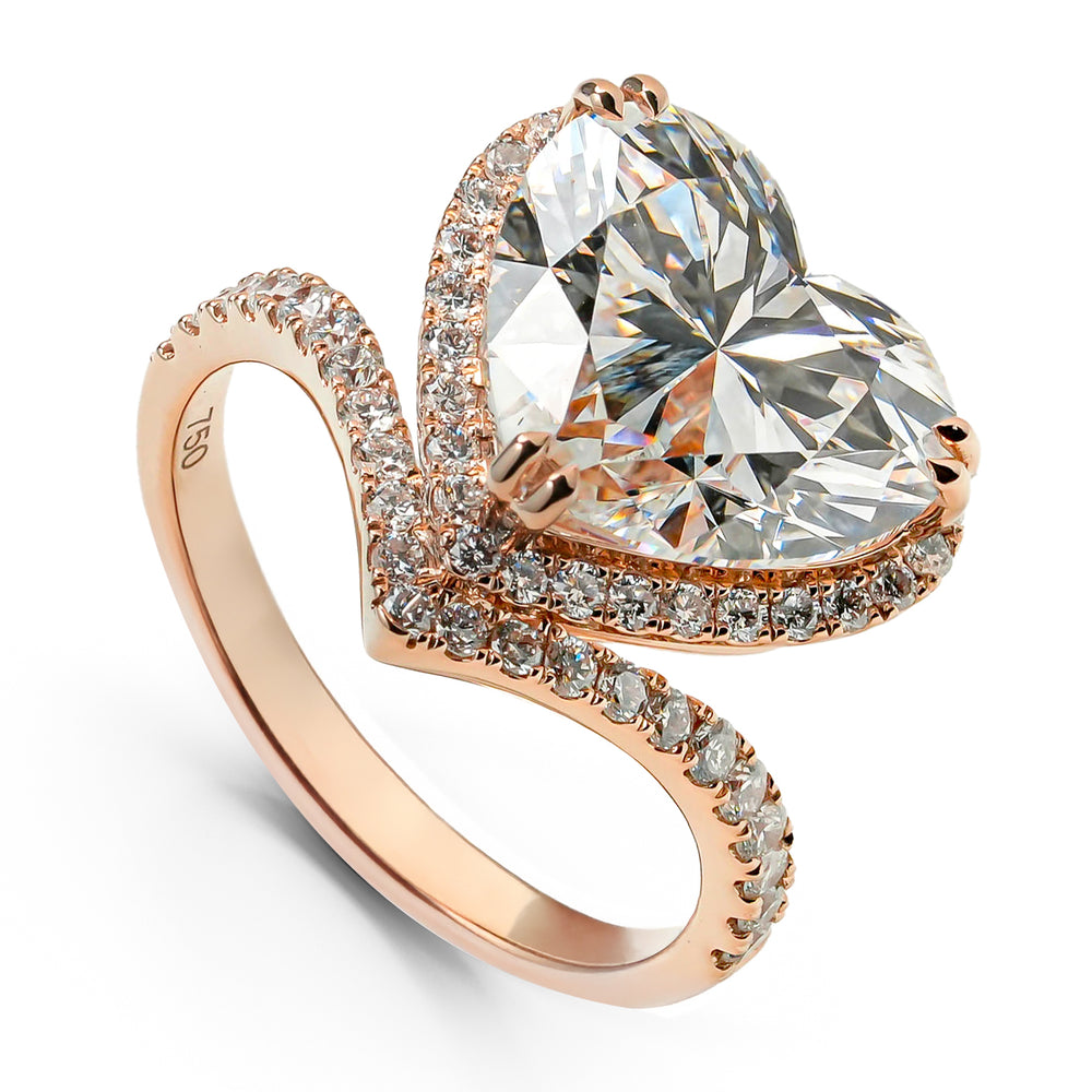 Harga Lab Grown Diamond Heart Ring Rosegold