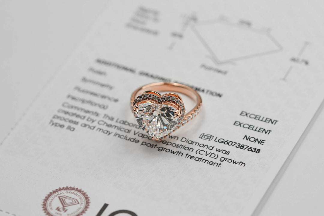Harga Lab Grown Diamond Heart Ring Rosegold
