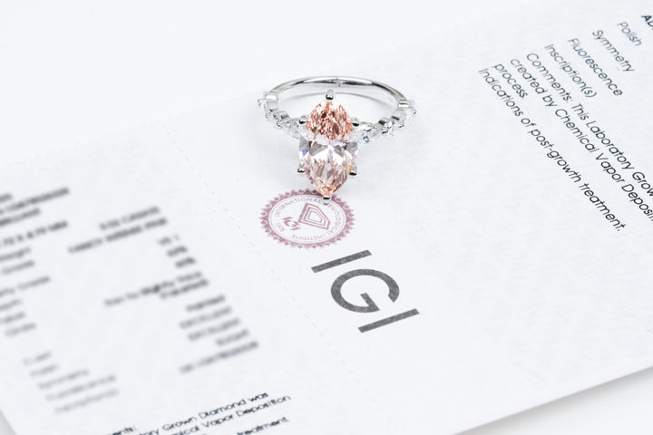 ISABELLA WHITEGOLD RING 3CT MARQUISE CUT LAB DIAMOND