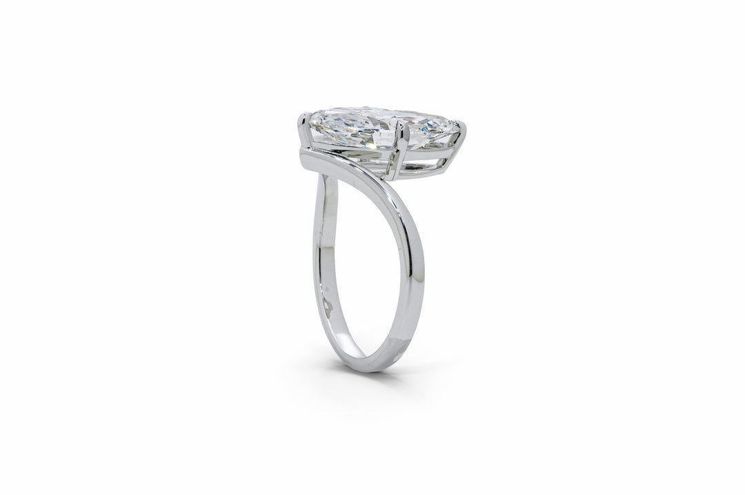 IVANA WHITEGOLD RING 3CT MARQUISE CUT LAB DIAMOND