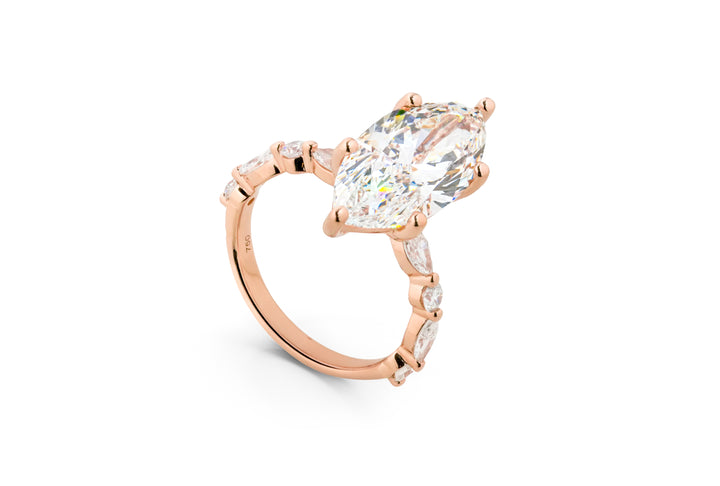 ISABELLA ROSEGOLD RING 5CT MARQUISE CUT LAB DIAMOND