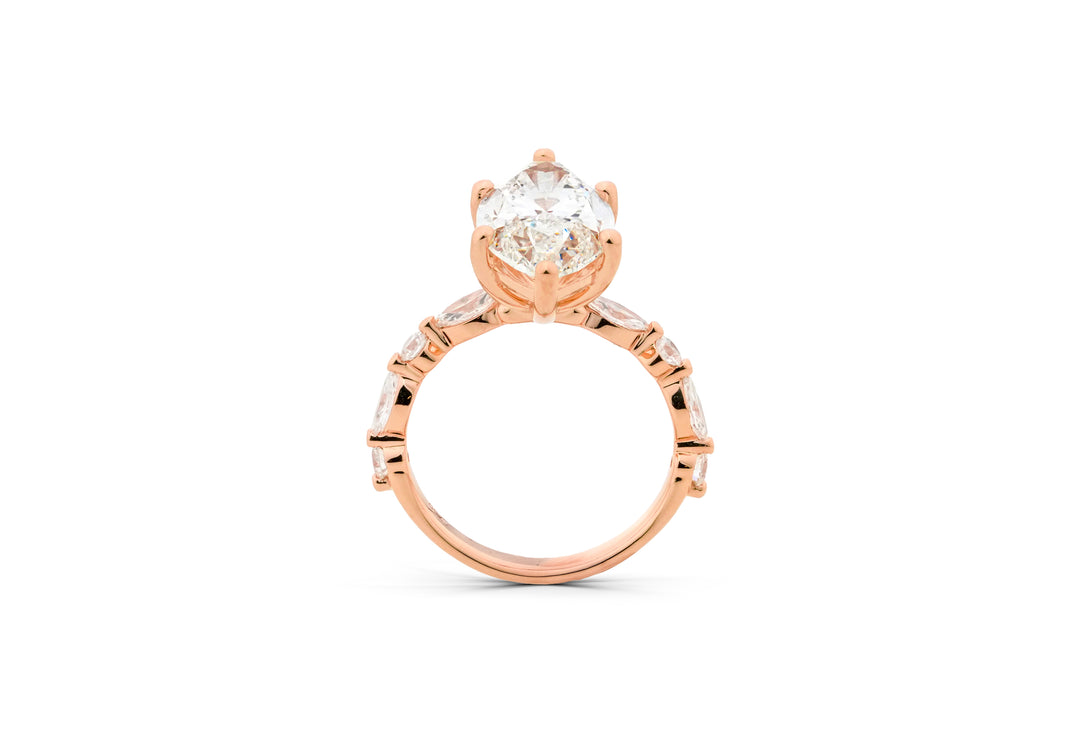 ISABELLA ROSEGOLD RING 5CT MARQUISE CUT LAB DIAMOND