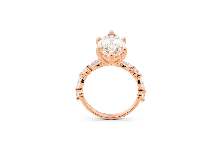 ISABELLA ROSEGOLD RING 5CT MARQUISE CUT LAB DIAMOND