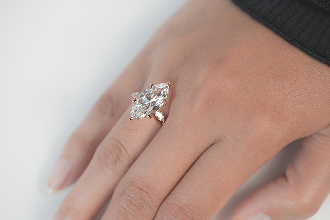 ISABELLA ROSEGOLD RING 5CT MARQUISE CUT LAB DIAMOND