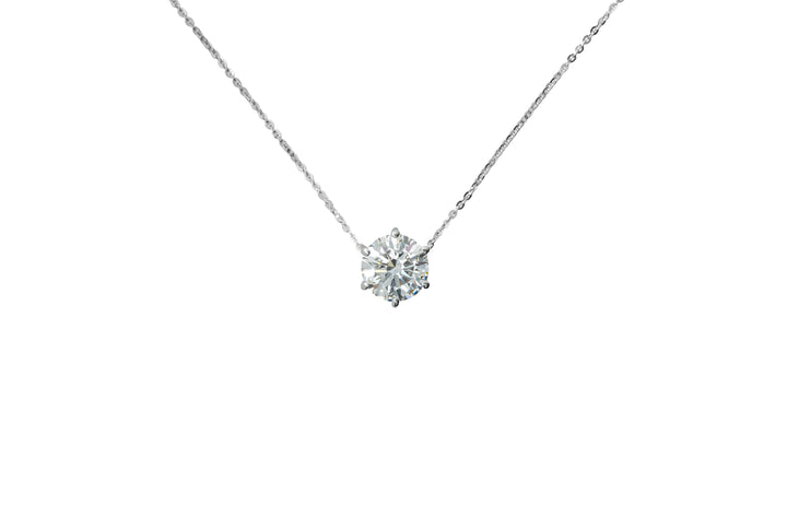 KYLA WHITEGOLD NECKLACE 2CT ROUND CUT LAB DIAMOND