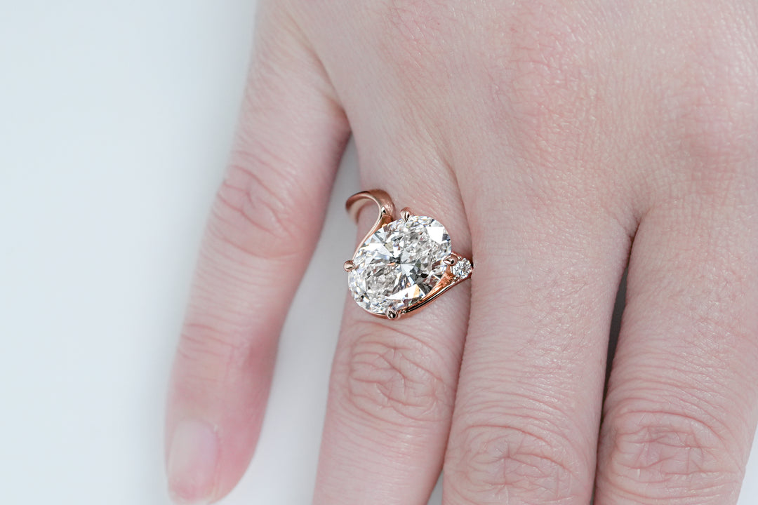 CASSIA ROSEGOLD RING 5CT OVAL CUT LAB DIAMOND