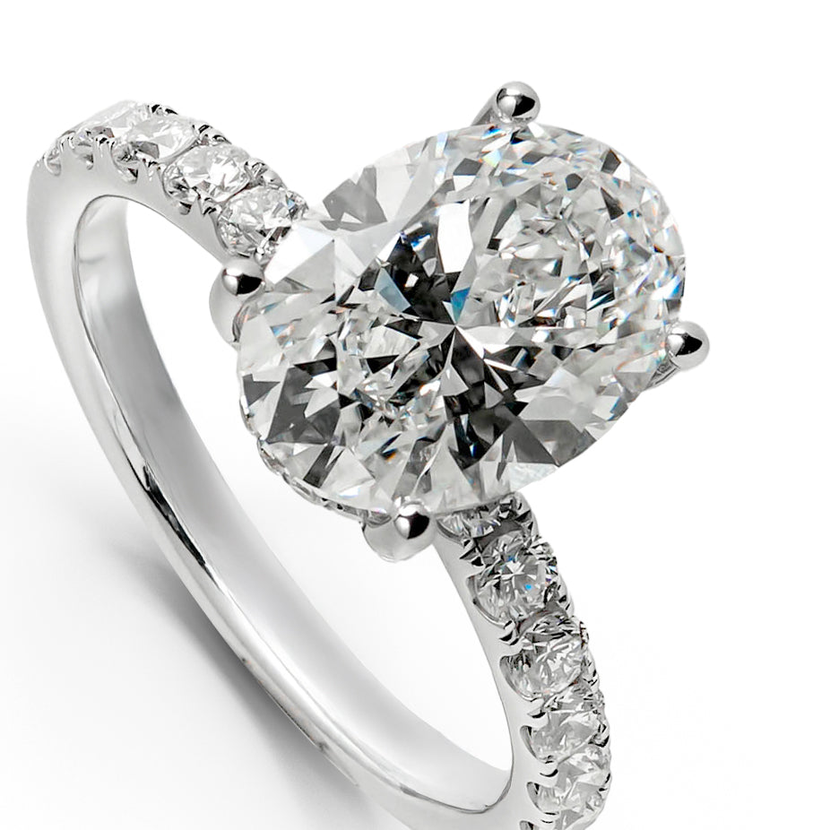 IRIS WHITEGOLD RING 3CT OVAL CUT LAB DIAMOND