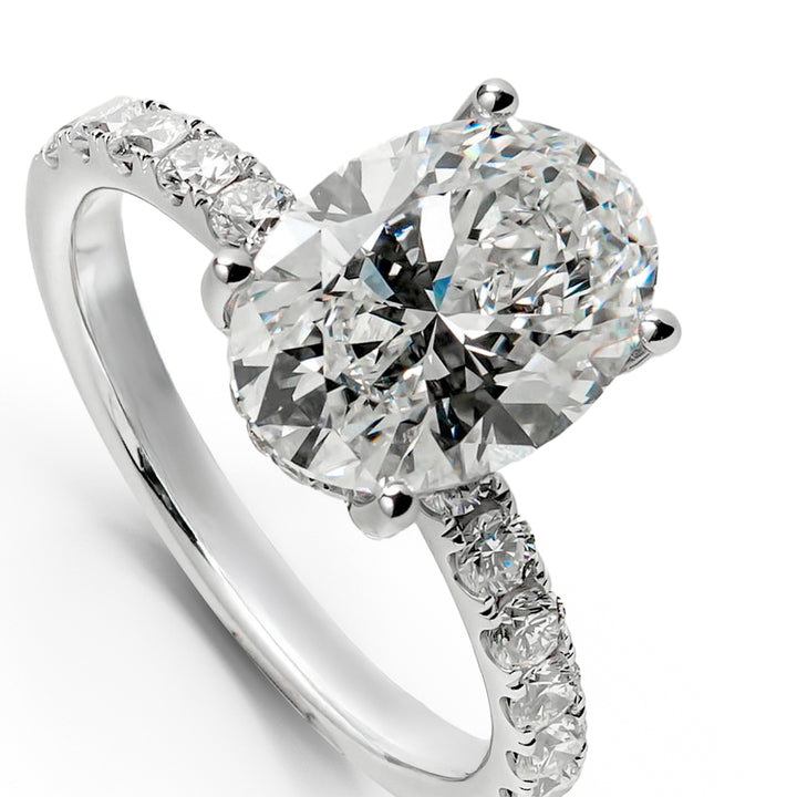 IRIS WHITEGOLD RING 3CT OVAL CUT LAB DIAMOND