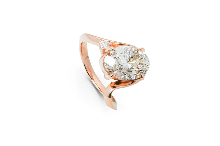 CASSIA ROSEGOLD RING 3CT OVAL CUT LAB DIAMOND