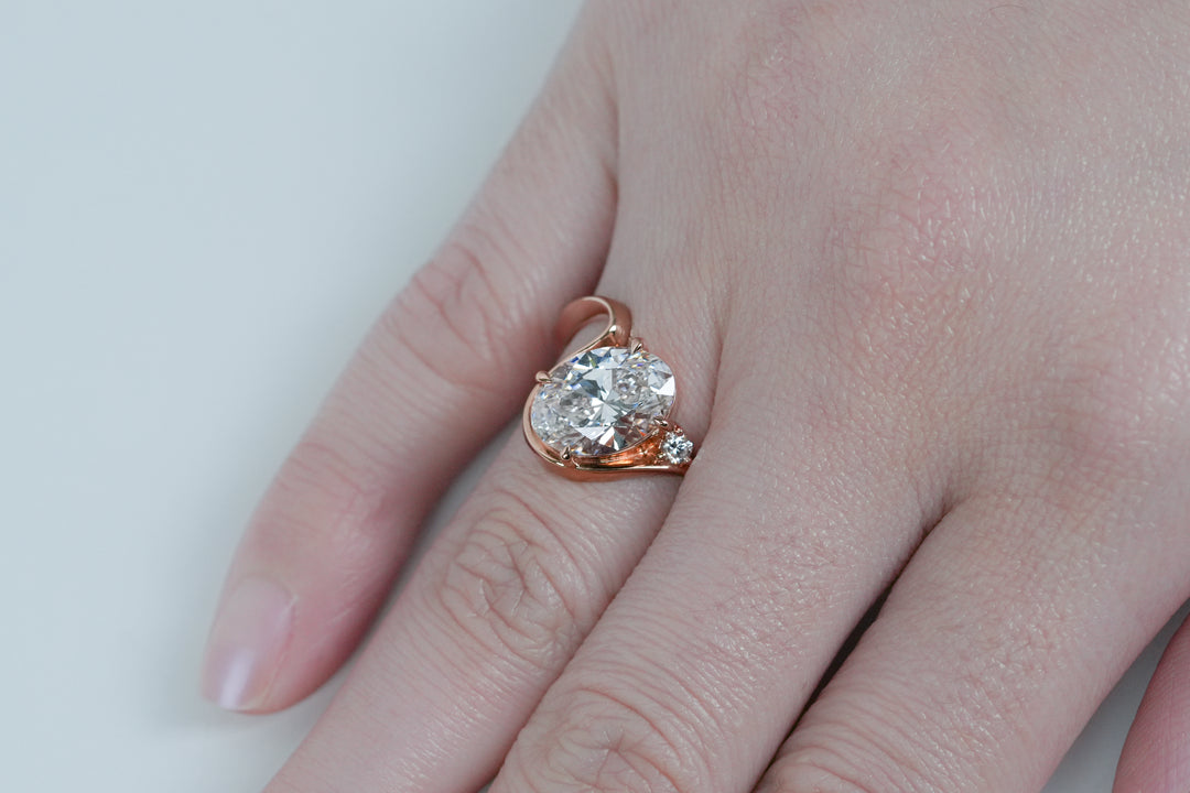 CASSIA ROSEGOLD RING 3CT OVAL CUT LAB DIAMOND