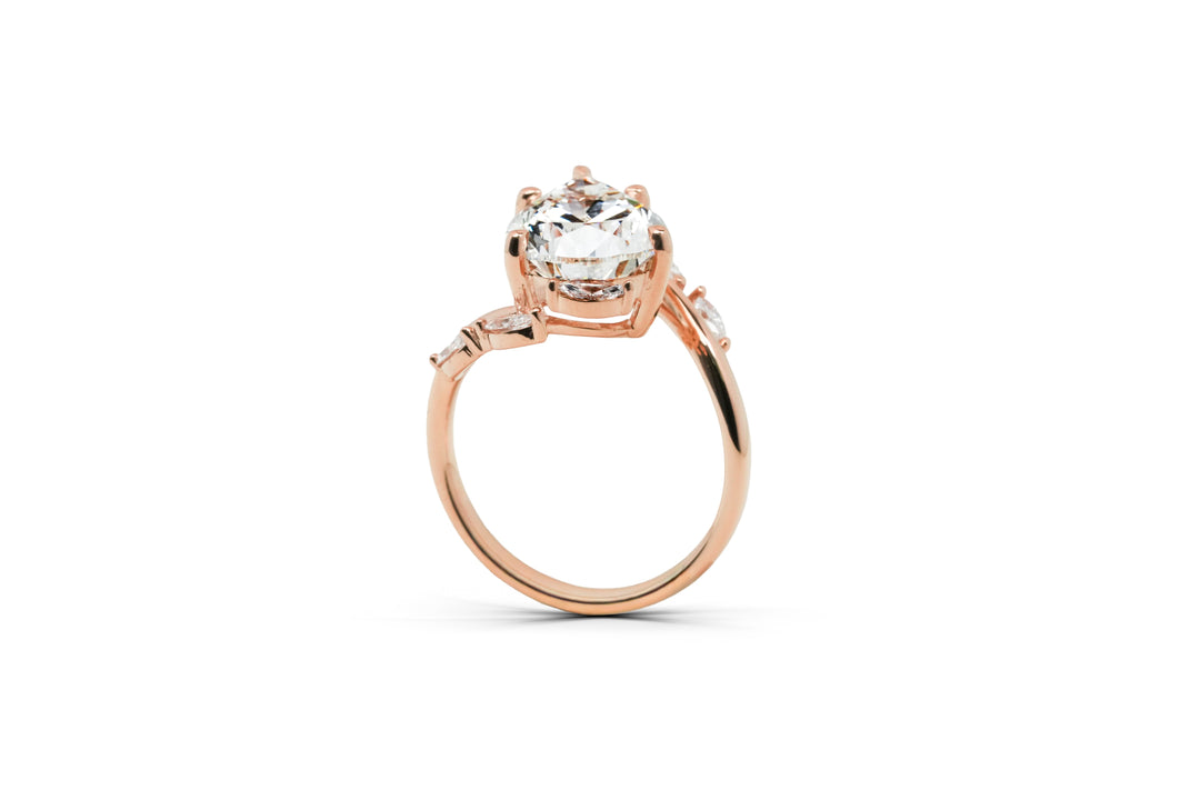 JASMINE ROSEGOLD RING 5CT PEAR CUT LAB DIAMOND