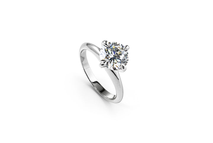 TIFFANY-STYLE WHITEGOLD RING 2CT ROUND CUT LAB DIAMOND