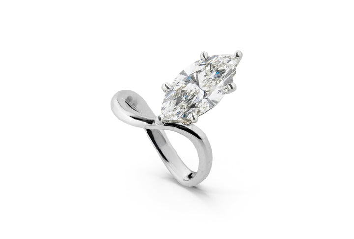 VICTORIA WHITEGOLD RING 3CT MARQUISE CUT LAB DIAMOND