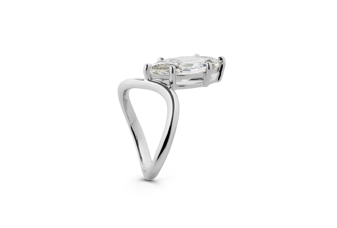 VICTORIA WHITEGOLD RING 3CT MARQUISE CUT LAB DIAMOND