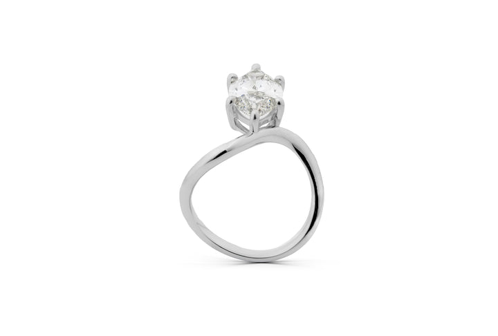 VICTORIA WHITEGOLD RING 3CT MARQUISE CUT LAB DIAMOND
