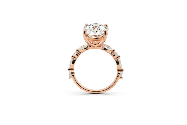 ISABELLA ROSEGOLD RING 5CT OVAL CUT LAB DIAMOND